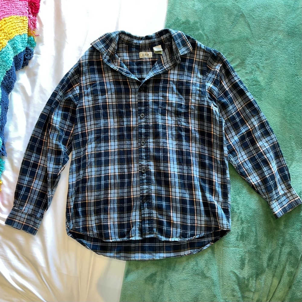 Vintage L.L. Bean Flannel Blue Plaid
